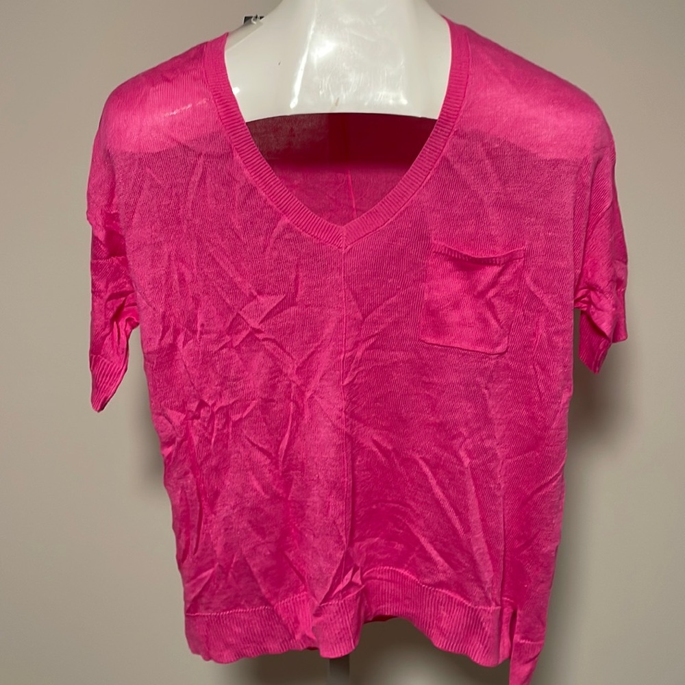 Beautiful pink shirt sleeved sweater